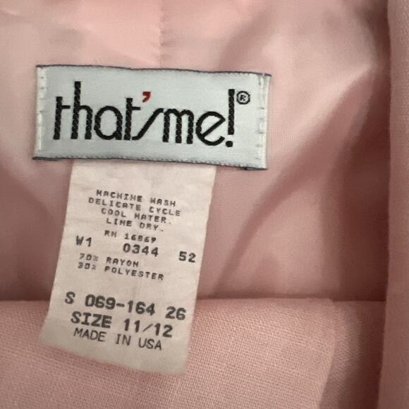 Vintage 90s That's Me 2 Pc Suit Blazer Skirt Pink Classic Dressy Women's 11/12 - Picture 8 of 8
